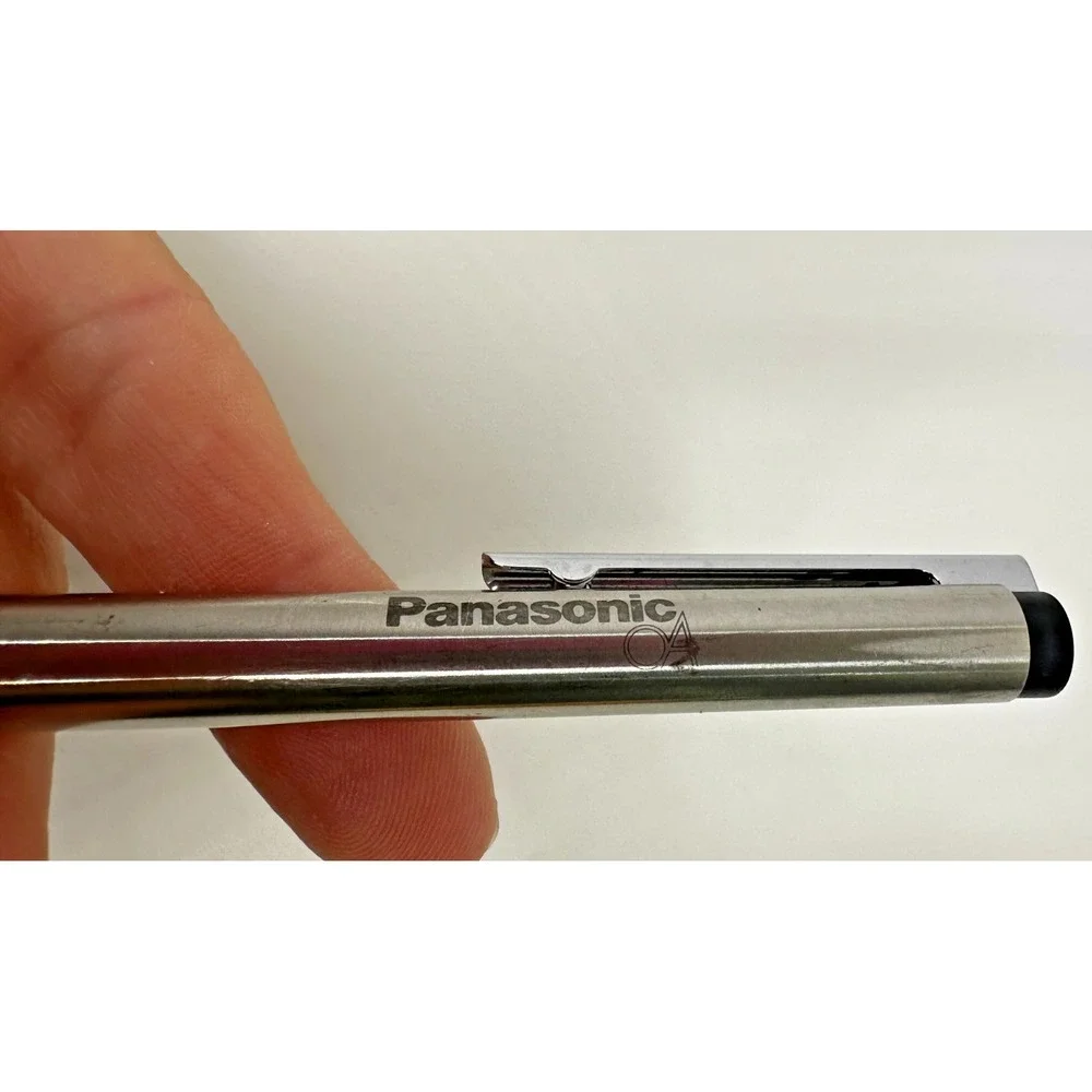 Lamy Pen Ball Point Blue Ink Silver Tone Black Panasonic Logo